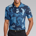 Golf Ocean Blue Camouflage Polo Shirt Streetwear Golfing Polo Shirt Camo Golf Shirt For Men - 3