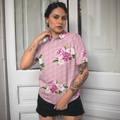 Watercolor Flowers And Golf Short Sleeve Women Polo Shirt - 5