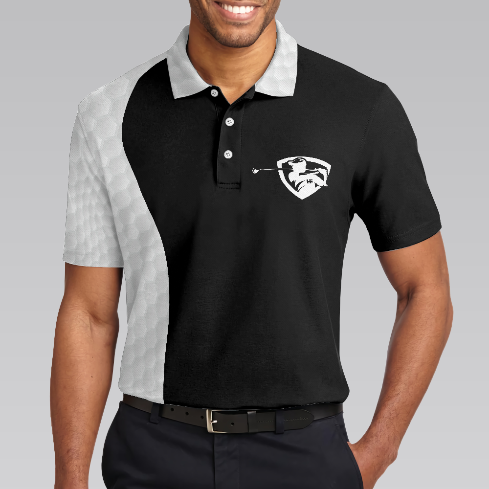 Golf I Play Like An Old Man Polo Shirt Black And White Golf Sayings Shirt Design Basic Golf Shirt For Golfers - 4