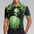 Golfing Murder Polo Shirt Green Skull Golf Shirt Design Best Gift Idea For Golfers Scary Golf Shirt - 5