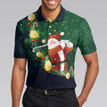 Christmas Golf Polo Shirts- Mens Golf Polo Shirts Short Sleeve- Santa Playing Golf Pattern Shirt- Christmas Shirt Idea Gift For Men - 5