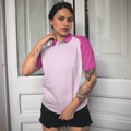 Pink Golf Balls Seamless Pattern Short Sleeve Women Polo Shirt - 5