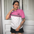 Crossed Pink Golf Clubs Golf Short Sleeve Women Polo Shirt - 5