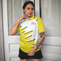 Sporty And Cutie Golf Girl Golf Short Sleeve Women Polo Shirt White And Yellow Golf Shirt For Ladies - 5