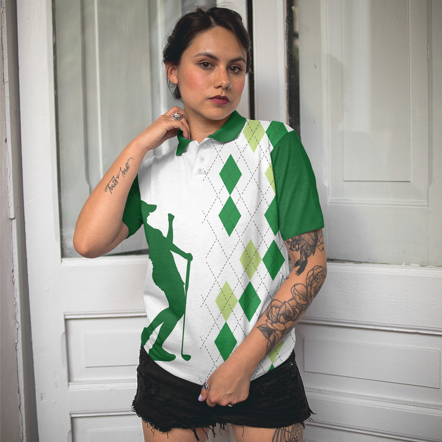 Queen Of The Green Short Sleeve Women Polo Shirt - 4