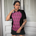 Pink Argyle Thinning Layout For Lady Golfer Golf Short Sleeve Women Polo Shirt Black And Pink Golf Shirt For Ladies - 5