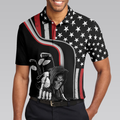 Reaper American Flag Short Sleeve Golf Polo Shirt Black Theme Reaper Golfer Golf Shirt For Men - 5