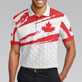 Canada Flag Golf Texture Polo Shirt Maple Leaves Polo Shirt Best Golf Shirt For Men - 4