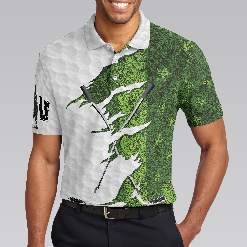 Golf Ripped Clubs  Course American Golfer Polo Shirt Green American Flag Polo Shirt Patriotic Golf Shirt For Men - 5