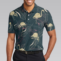 Tropical Flamingo Shadow Pattern Polo Shirt For Men - 5