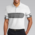 Black and White Stripes Barcode Golfing Polo Shirt Golfer Hard Swing Polo Shirt Best Golf Shirt For Men - 4