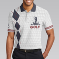 Life Is Short Swing Hard Golf Polo Shirt Grey Argyle Polo Shirt For Golfers Basic Golf Shirt Design - 5