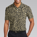 Seamless Beige Grunge Rose Pattern Polo Shirt Cool Roses Graphic Polo Shirt Rose Themed Shirt For Flower Lovers - 5