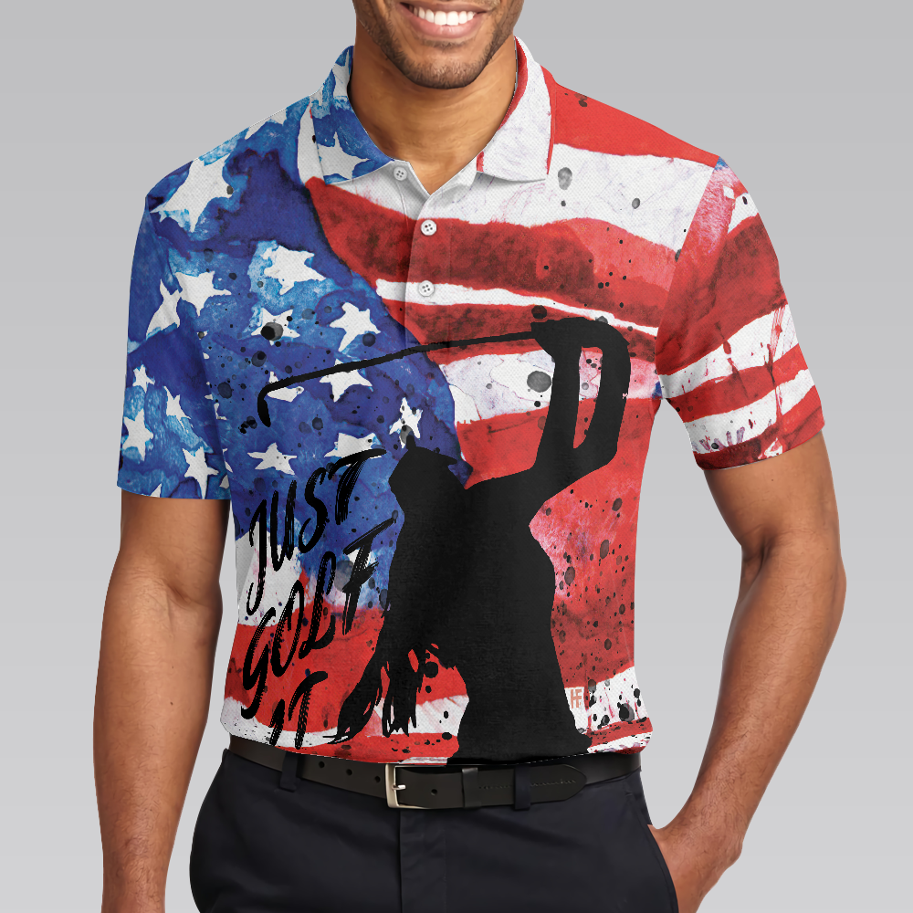 American Golfer Just Golf It V2 Short Sleeve Golf Polo Shirt Polo Shirts For Men And Women - 4