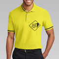 Caution Beware Of Flying Discs Short Sleeve Polo Shirt Yellow Skull Polo Shirt Best Golf Shirt For Men - 4