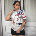 Golf American Flag Girl Short Sleeve Women Polo Shirt - 4