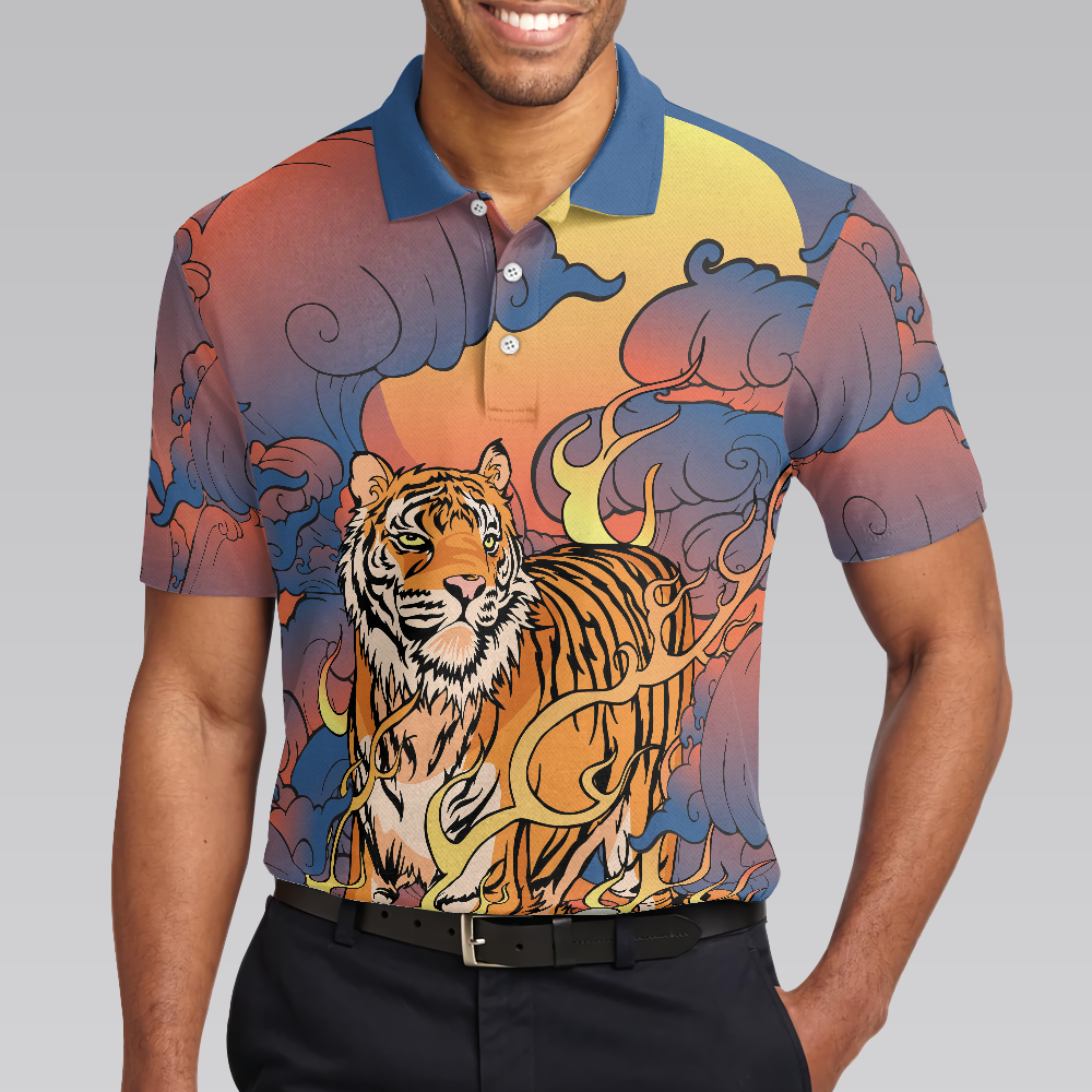 Oriental Powerful Tiger Polo Shirt Cool Tiger Shirt For Men Tiger Gift Idea - 5