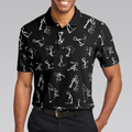 Stickfigures Playing Golf Short Sleeve Polo Shirt Doodling Golfer Polo Shirt Best Golf Shirt For Men - 4