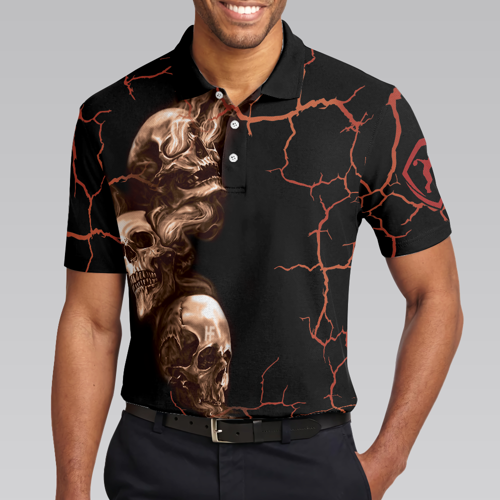 Red Thunder With Skull Polo Shirt - 5