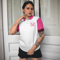 Dont Let Skirt Fool You Lacrosse Short Sleeve Women Polo Shirt White And Pink Lacrosse Shirt For Ladies - 6