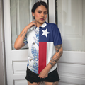 Texas Flag Bluebonnets Polo Shirt For Woman Short Sleeve Women Polo Shirt - 5