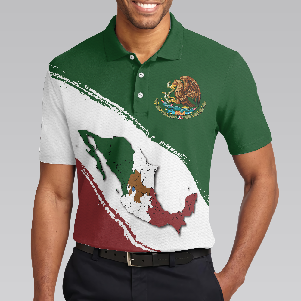 Mexico Short Sleeve Polo Shirt Patriotic Mexican Polo Shirt Best Mexico Shirt For Men - 4