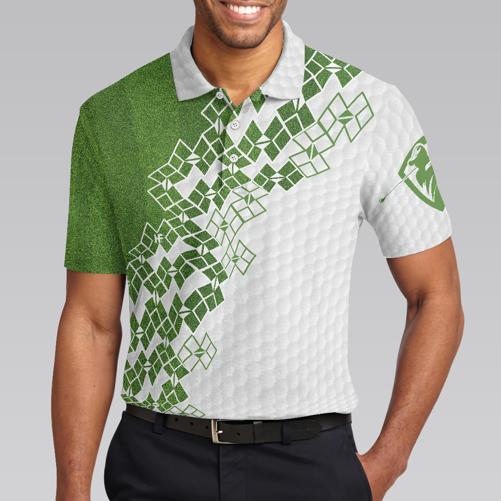 Elegant Golf In Green Golf Polo Shirt White And Green Golf Shirt For Men Unique Gift For Golfers - 5