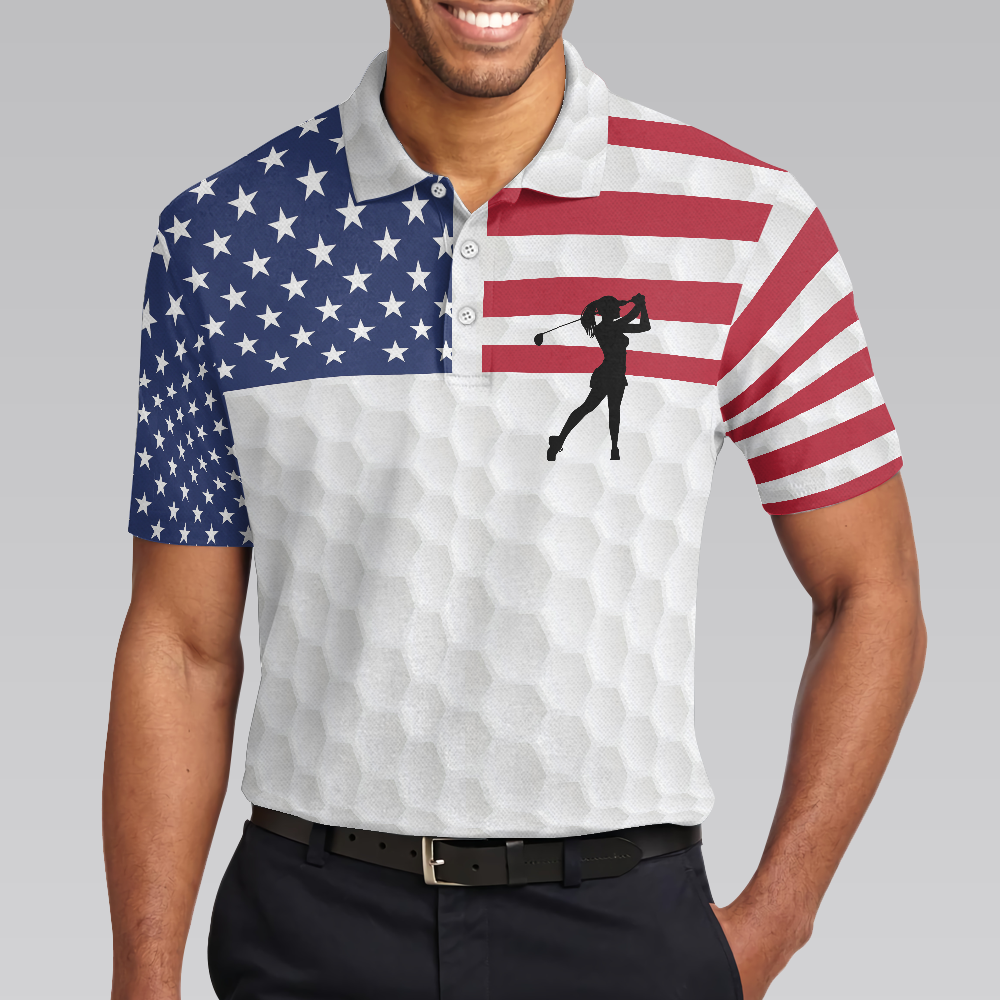 Premium American Golfer Female Ver Short Sleeve Polo Shirt Polo Shirts For Men And Women - 5