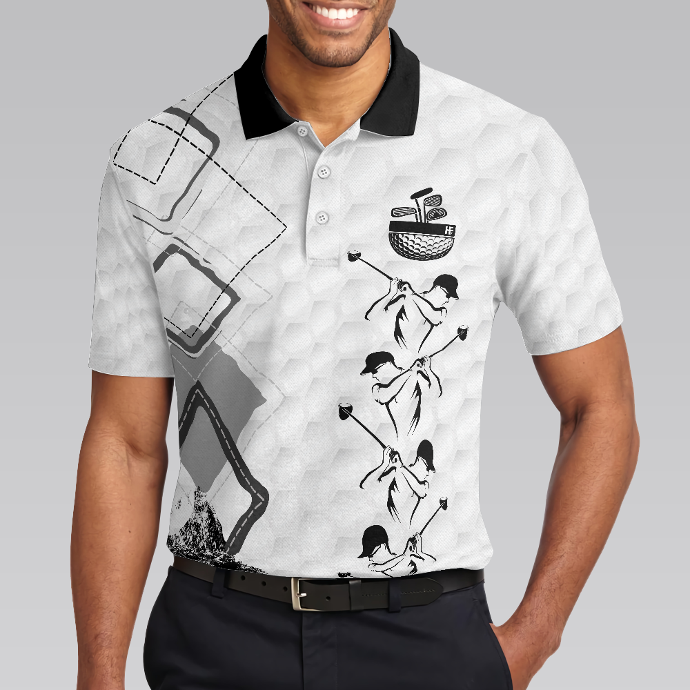 Old Guys Rule Golf Polo Shirt Golf Texture Argyle Pattern Polo Shirt Cool Golfing Shirt For Men - 4