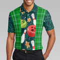Christmas Bowling with Flannel Plaid Pattern Mens Polo Shirts - 5