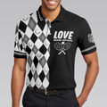 Love Means Nothing Tennis Polo Shirt Tennis Ball Argyle Pattern Polo Shirt Best Tennis Shirt For Men - 5