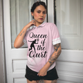 Queen Of The Court Pink Short Sleeve Women Polo Shirt Cool Tennis Shirt For Ladies - 5