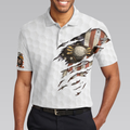 American Golfer Eagle Golf Ball Texture Polo Shirt Ripped American Flag Polo Shirt Patriotic Golf Shirt For Men - 4