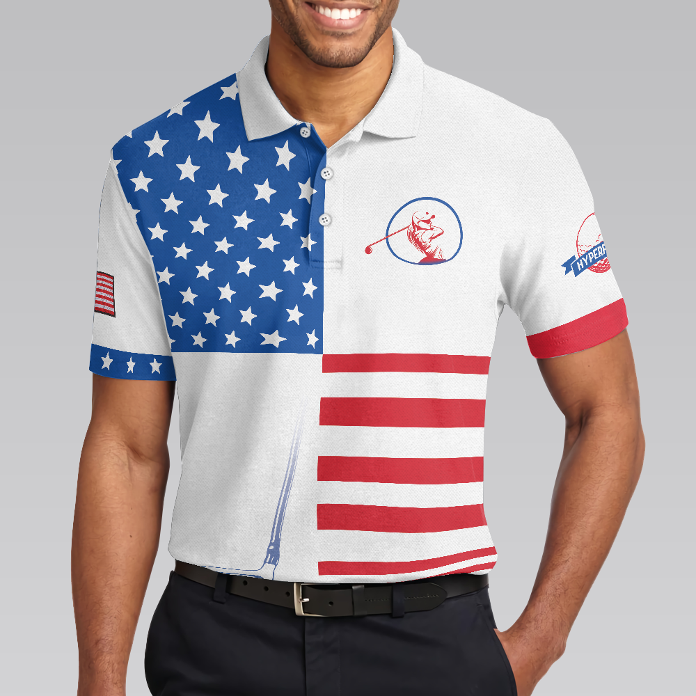 American Flag Golf V2 Short Sleeve Unisex Golf Polo Shirt Polo Shirts For Men And Women - 4