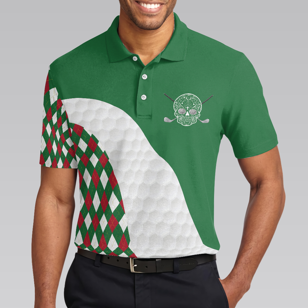 Golfing Without Tacos Is Just Walking On The Grass Polo Shirt Colorful Argyle Pattern Golf Shirt Funny Golf Shirt - 4