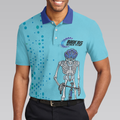 Riders Never Stop Skull Short Sleeve Polo Shirt Blue Skeleton Cyclist Polo Shirt Best Cycling Shirt For Men - 5