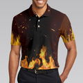 Pin Punisher Bowling Polo Shirt Cool Flame Pattern Bowling Shirt Design For Male Bowlers Best Bowling Shirt - 4