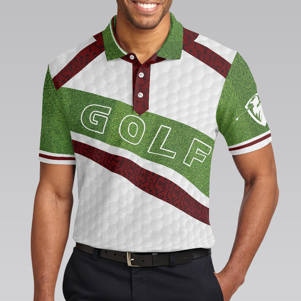 White And Green Men Golfer Golf Polo Shirt Unique Golf Shirt For Men Cool Gift For Golfers - 5