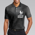 Swing Thoughts Short Sleeve Golf Polo Shirt Black And Smoke Golfing Shirt Funny Golf Shirt For Men - 5