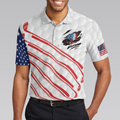 Golf American Flag Golf Club Skull Golf Polo Shirt Ripped American Flag Polo Shirt Patriotic Golf Shirt For Men - 4