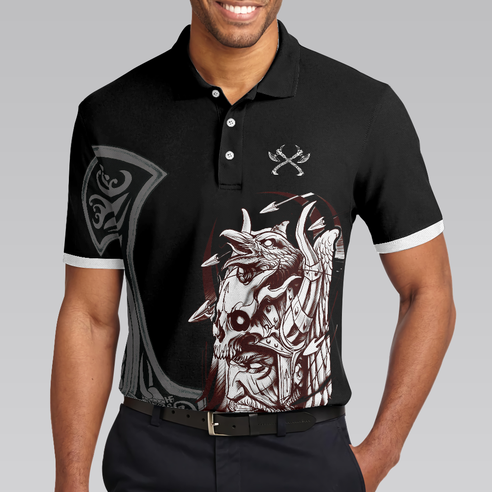 Im Not Angry This Is Just My Viking Face Polo Shirt Cool Black Viking Shirt For Men - 4