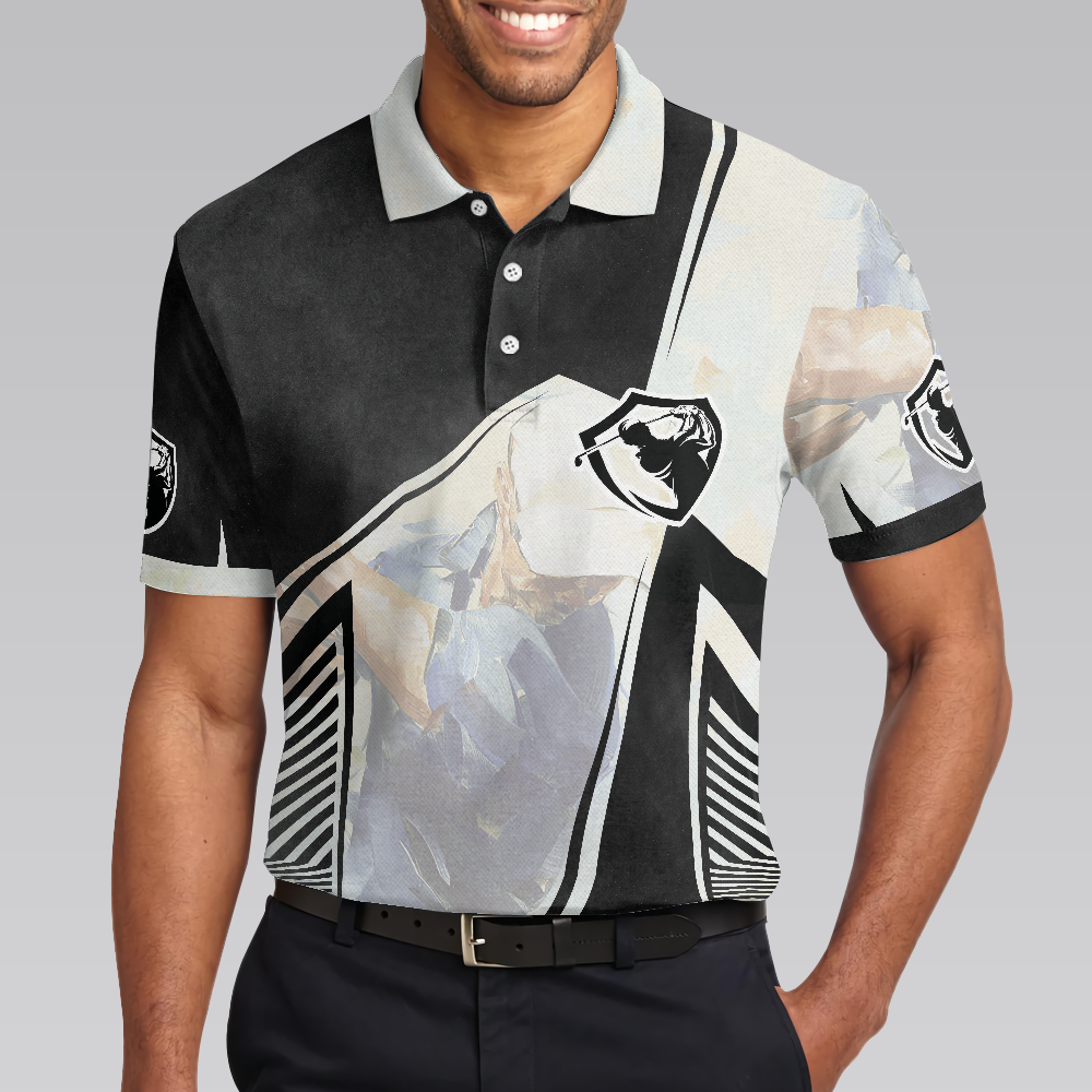 Golf Saved Me Golfing Polo Shirt Black And White Polo Shirt Best Golf Shirt For Men - 4