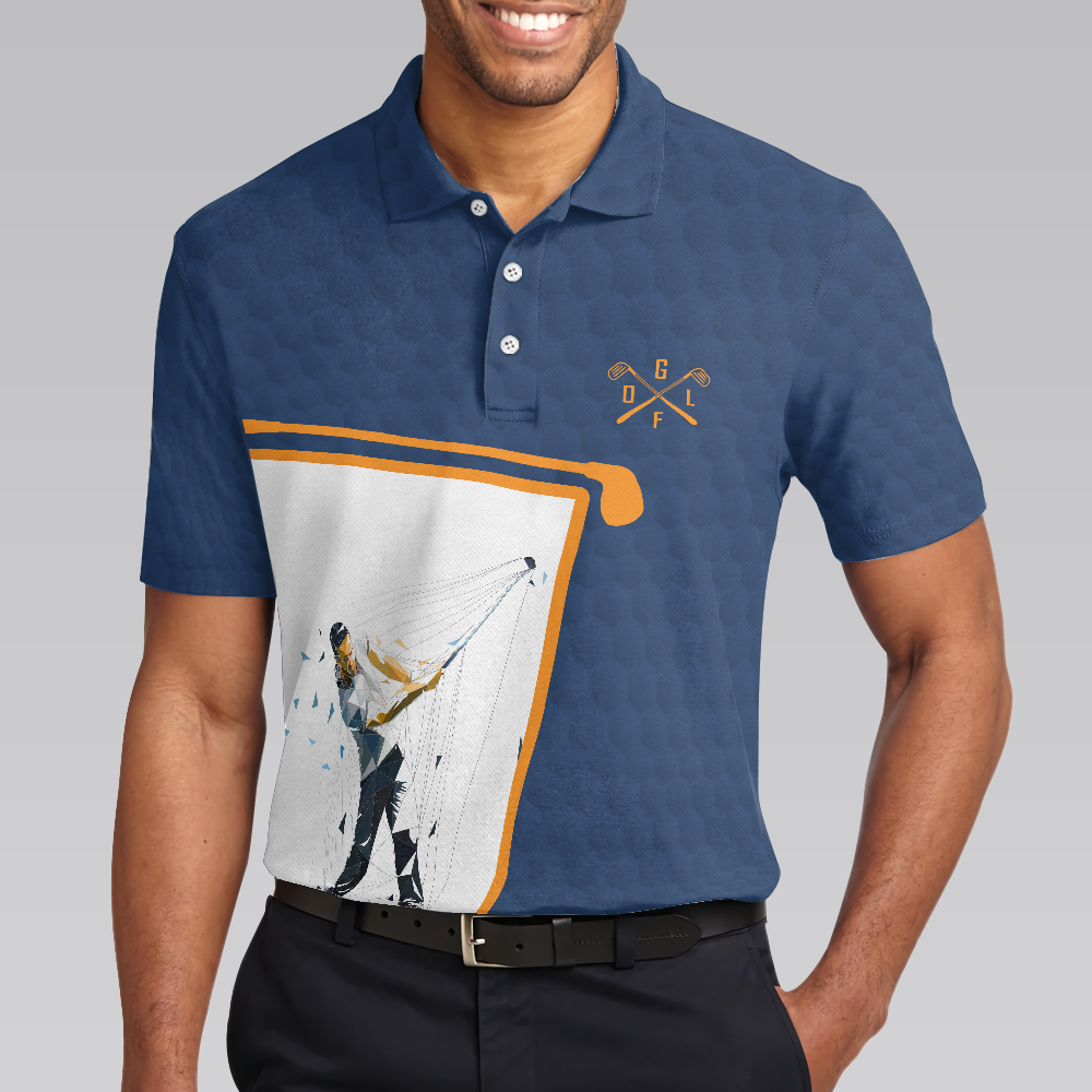 Swing Swear Drink And Repeat Golf Polo Shirt Blue And White Short Sleeve Golf Polo For Men Funny Golf Shirt - 5