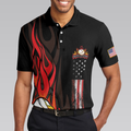 Volleyball Flame Short Sleeve Polo Shirt Black American Flag Polo Shirt Best Volleyball Shirt For Men - 4