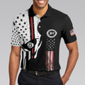 SM2 Skull Black And White American Flag Polo Shirt - 5