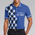 Your Hole Is My Goal Remastered Short Sleeve Golf Polo Shirt Blue Argyle Pattern Polo Shirt Best Golf Shirt For Men - 4