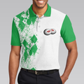 Golf Kiss My Balls Polo Shirt Green Argyle Pattern Golf Shirt Design Scary Halloween Golf Gift For Golfers - 4