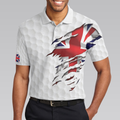 Golf Texture United Kingdom Polo Shirt Great Britain Union Jack Polo Shirt UK Golf Shirt For Men - 4