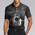 Golfer On Smoke Background Polo Shirt Black Smoke Golfing Polo Shirt Best Golf Shirt For Men - 4