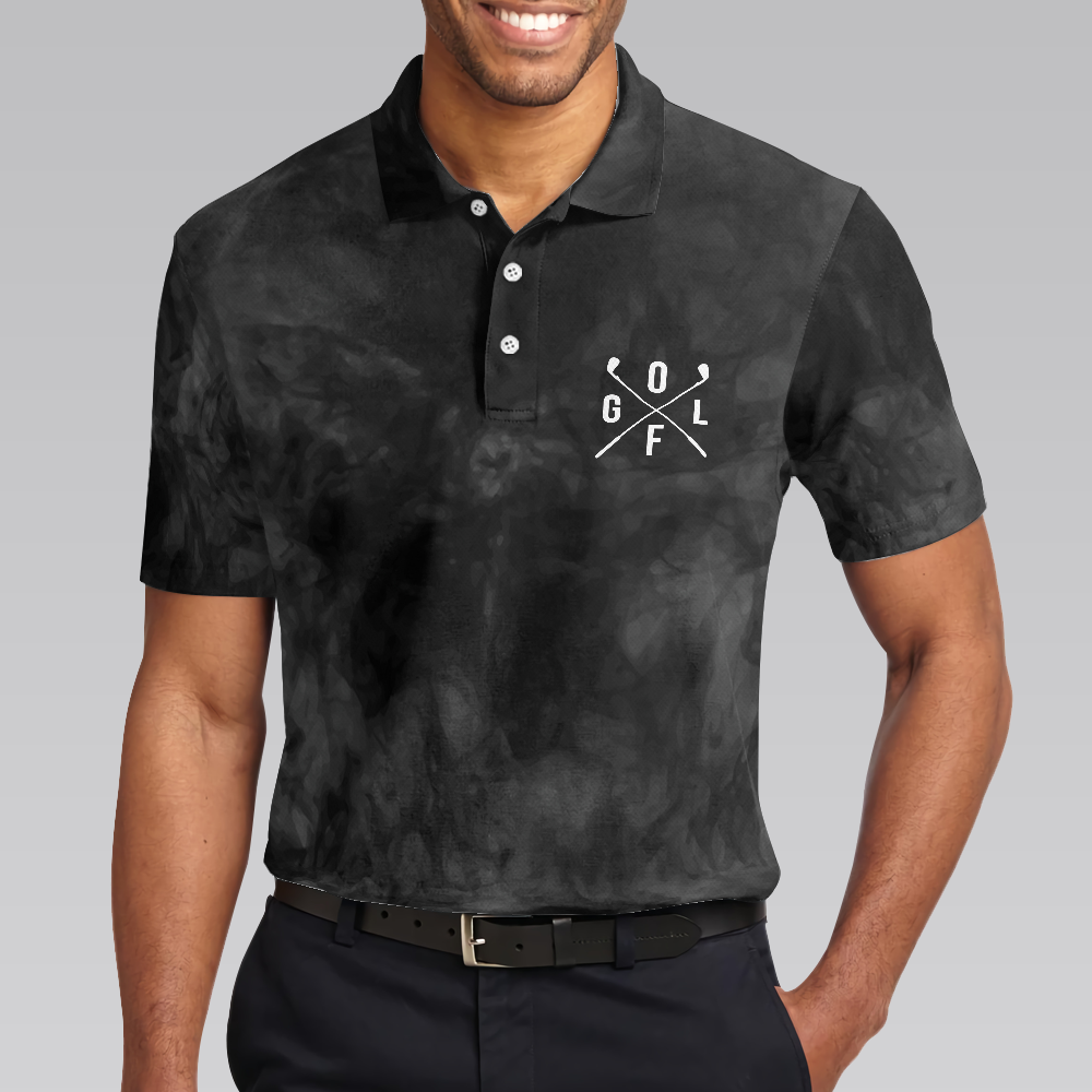 Premium Smoke Background Golf Polo Shirt Black Smoke Golfer Polo Shirt Best Golf Shirt For Men - 5